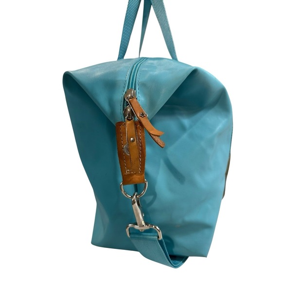 Jon Hart The Weekender Travel Bag Blue Coated Canvas Duffle Tote Luggage - Picture 4 of 11